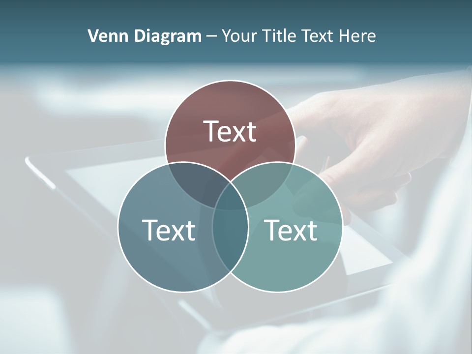 A Person Holding A Tablet With A Hand On It PowerPoint Template