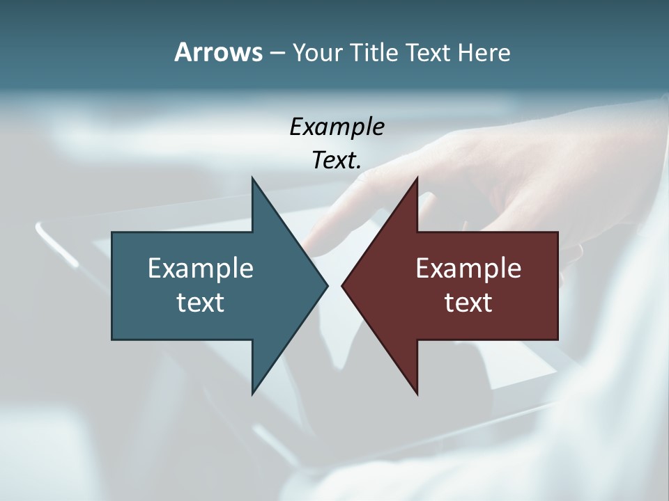 A Person Holding A Tablet With A Hand On It PowerPoint Template