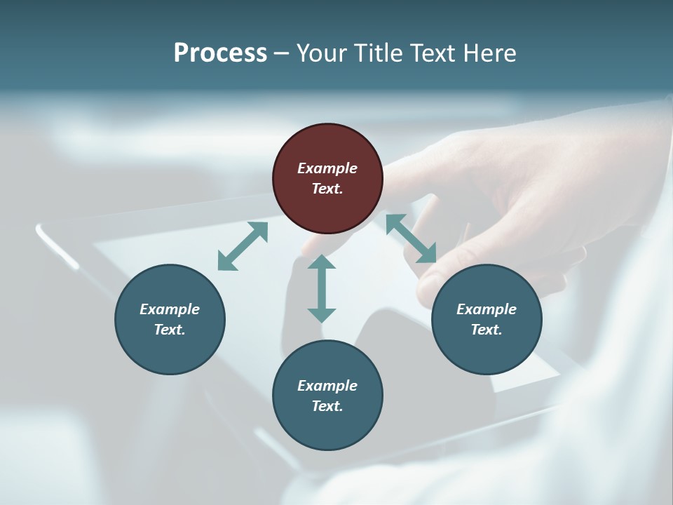 A Person Holding A Tablet With A Hand On It PowerPoint Template