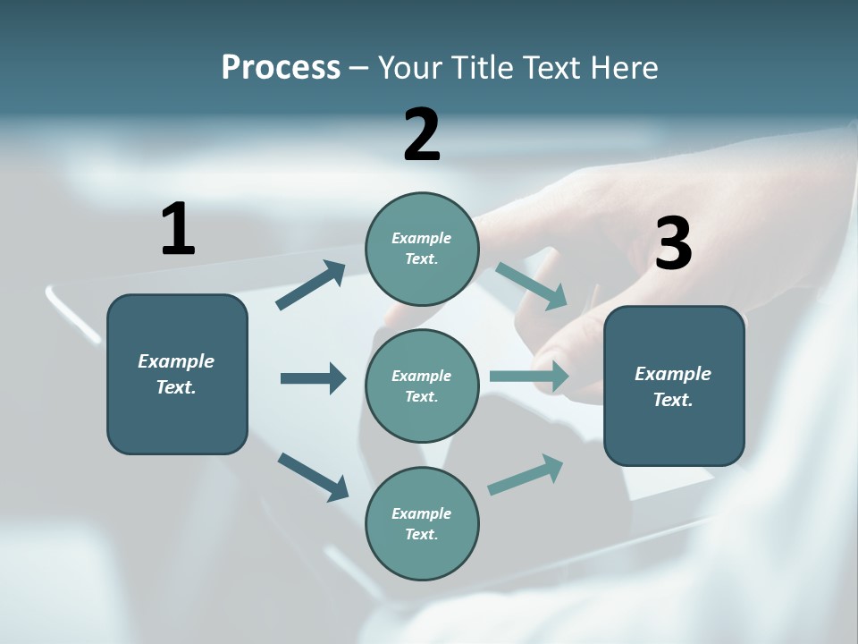 A Person Holding A Tablet With A Hand On It PowerPoint Template