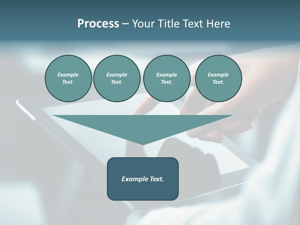 A Person Holding A Tablet With A Hand On It PowerPoint Template
