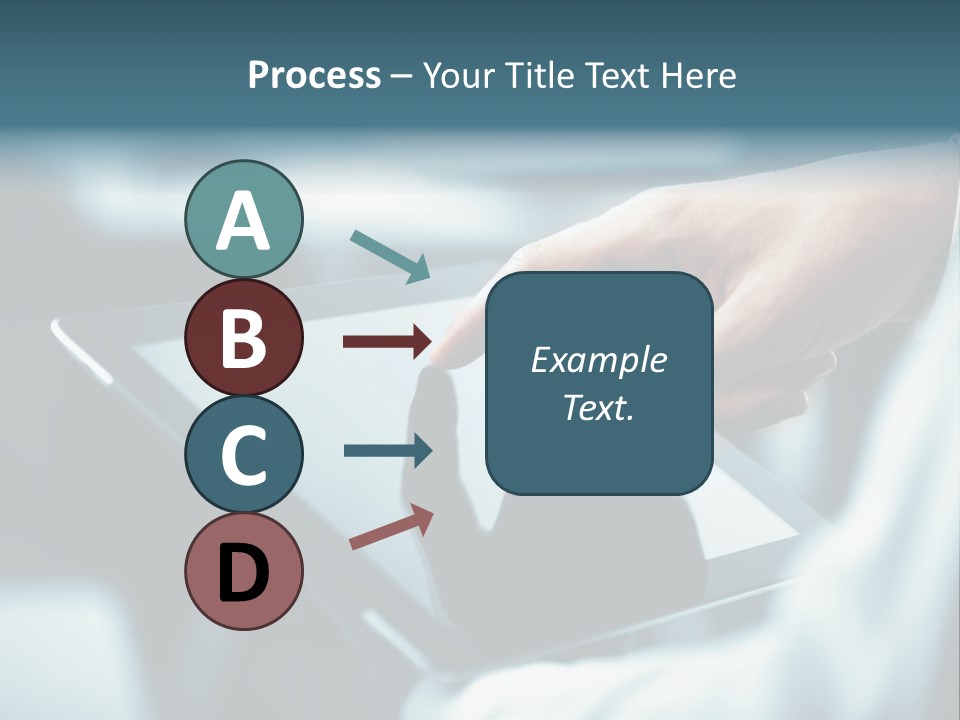 A Person Holding A Tablet With A Hand On It PowerPoint Template