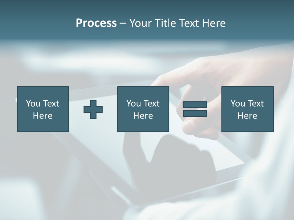 A Person Holding A Tablet With A Hand On It PowerPoint Template