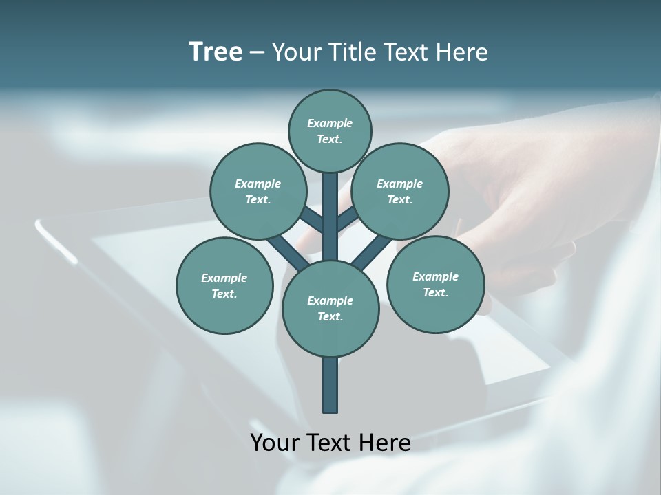 A Person Holding A Tablet With A Hand On It PowerPoint Template