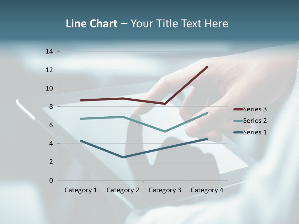 A Person Holding A Tablet With A Hand On It PowerPoint Template