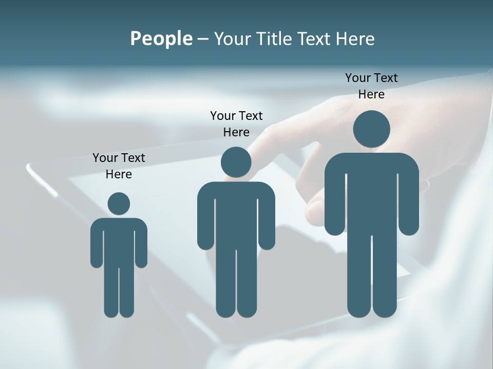 A Person Holding A Tablet With A Hand On It PowerPoint Template