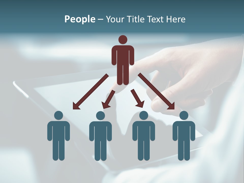 A Person Holding A Tablet With A Hand On It PowerPoint Template