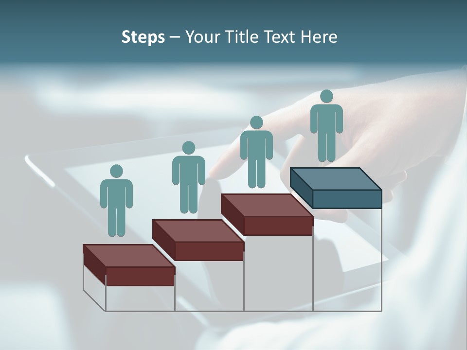 A Person Holding A Tablet With A Hand On It PowerPoint Template