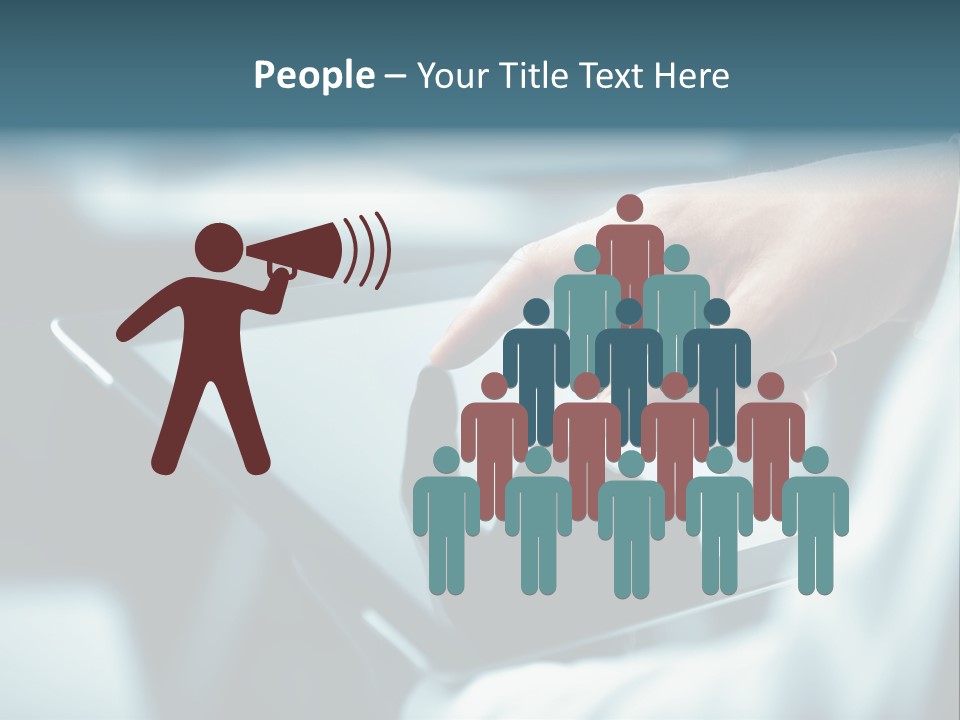 A Person Holding A Tablet With A Hand On It PowerPoint Template