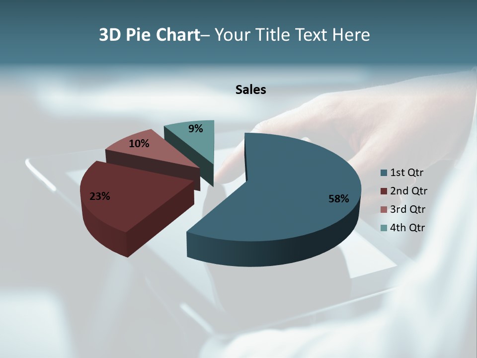 A Person Holding A Tablet With A Hand On It PowerPoint Template