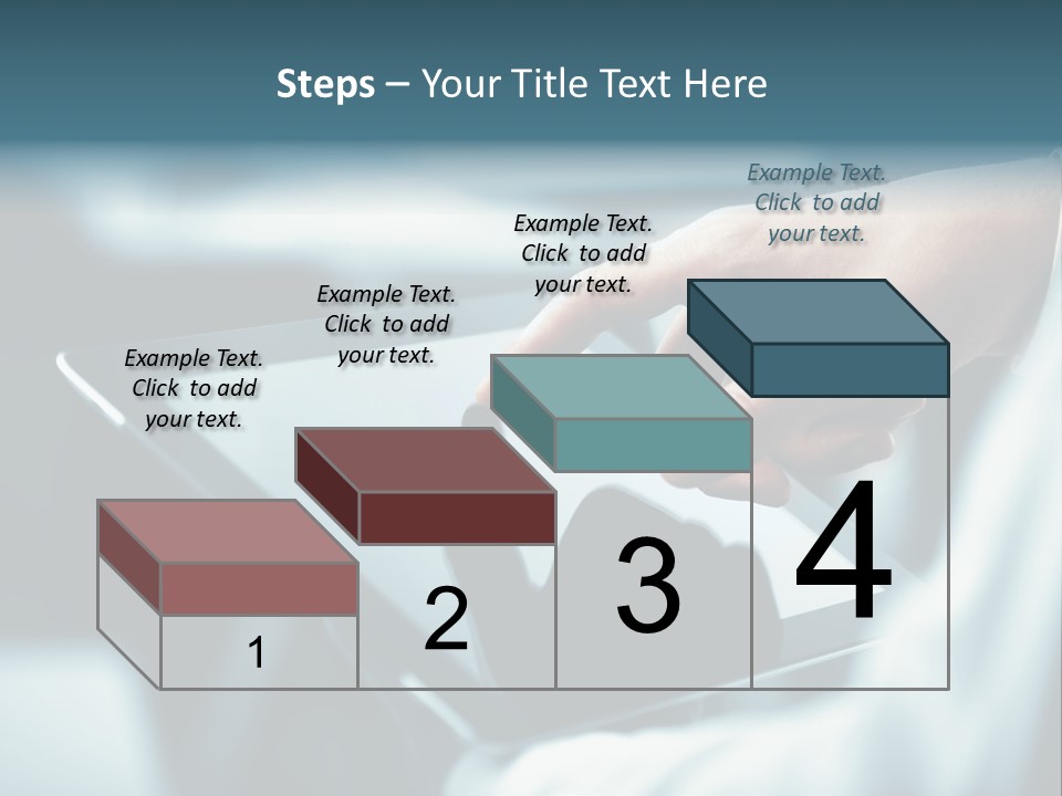 A Person Holding A Tablet With A Hand On It PowerPoint Template