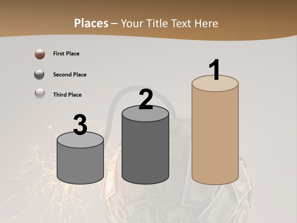 A Ball Of Money With A Sparkler On Top Of It PowerPoint Template