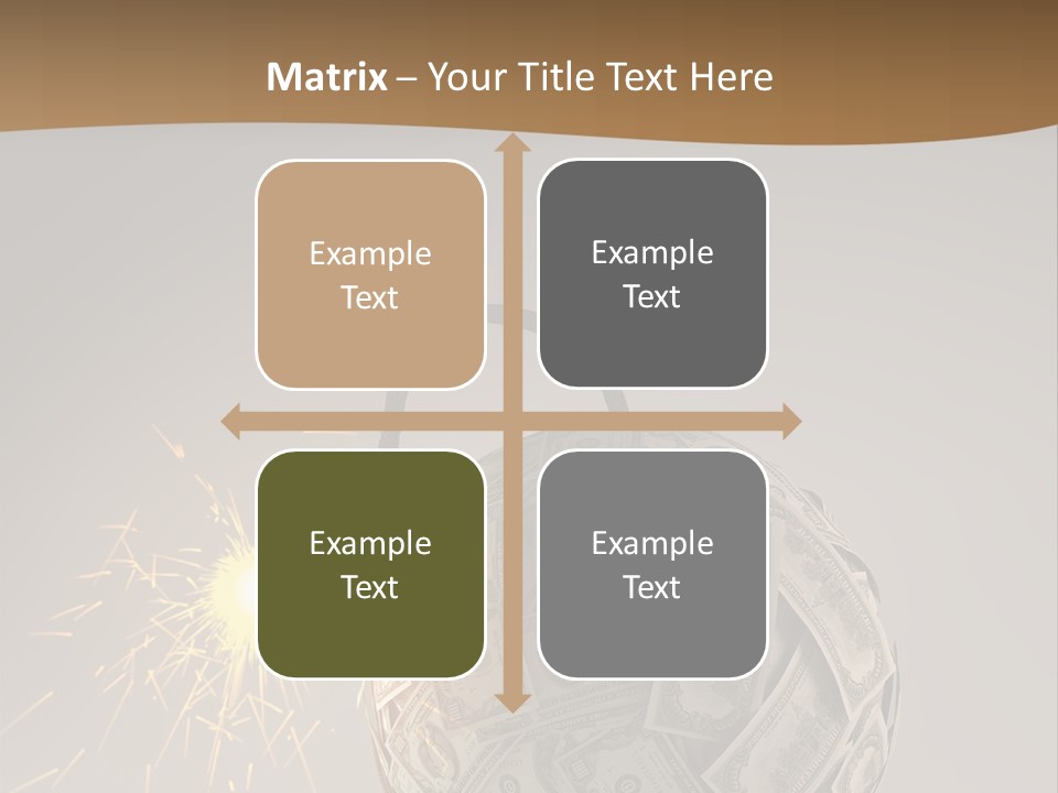 A Ball Of Money With A Sparkler On Top Of It PowerPoint Template