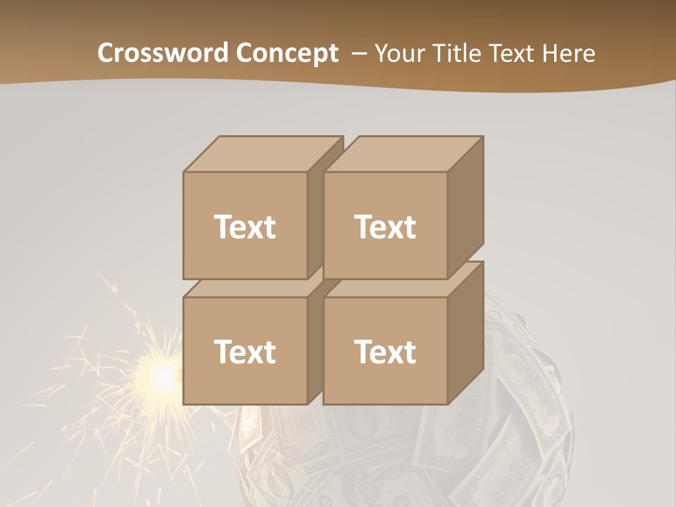 A Ball Of Money With A Sparkler On Top Of It PowerPoint Template