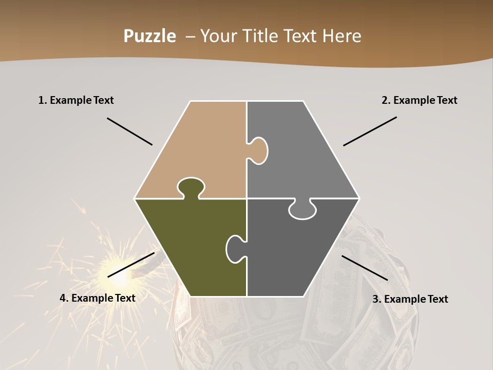 A Ball Of Money With A Sparkler On Top Of It PowerPoint Template