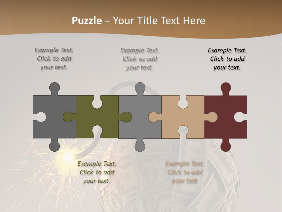 A Ball Of Money With A Sparkler On Top Of It PowerPoint Template