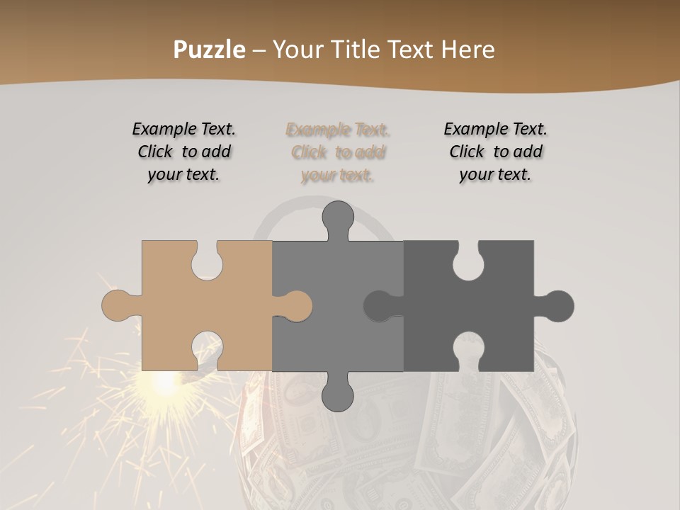 A Ball Of Money With A Sparkler On Top Of It PowerPoint Template