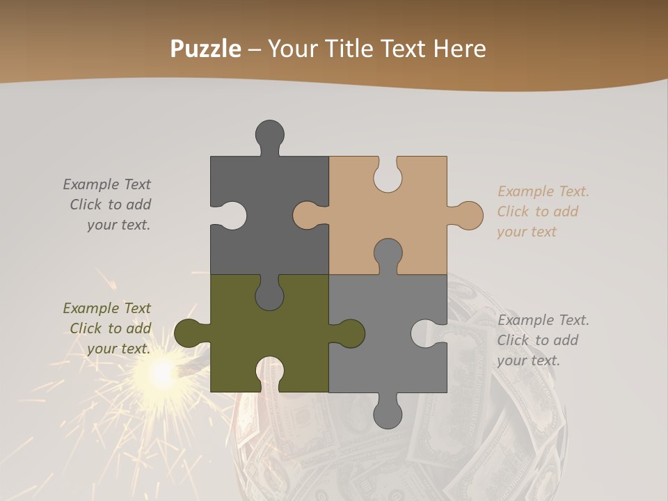 A Ball Of Money With A Sparkler On Top Of It PowerPoint Template