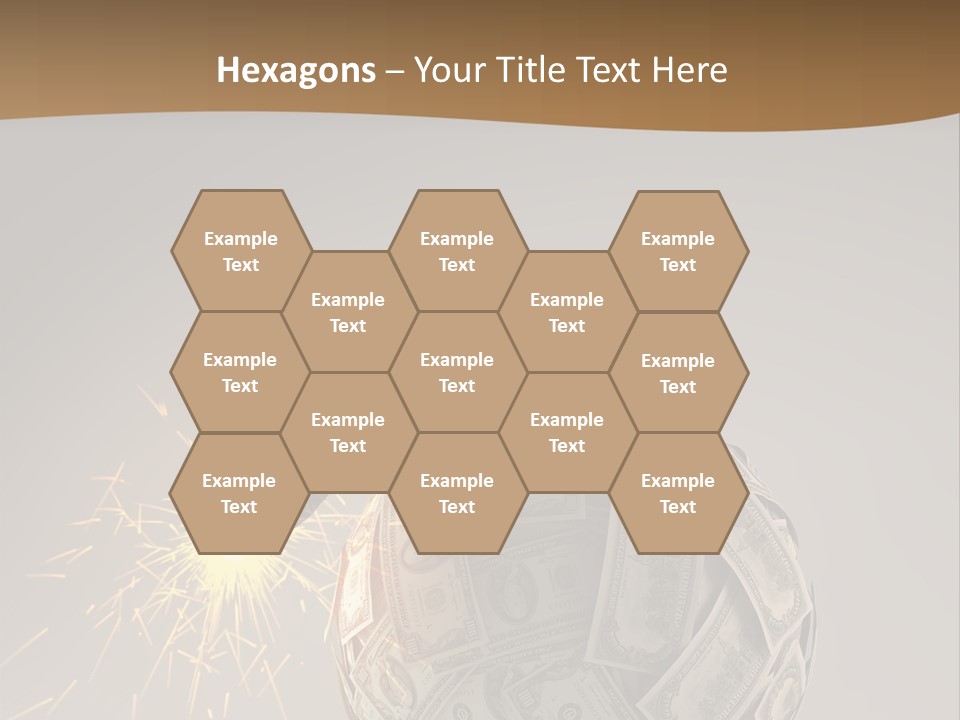 A Ball Of Money With A Sparkler On Top Of It PowerPoint Template