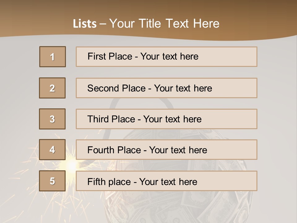 A Ball Of Money With A Sparkler On Top Of It PowerPoint Template