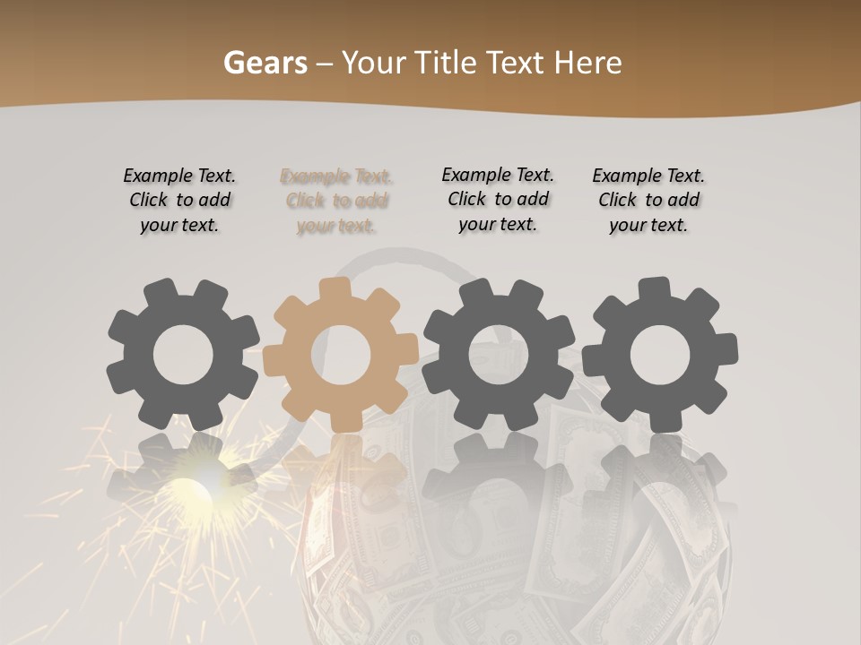 A Ball Of Money With A Sparkler On Top Of It PowerPoint Template