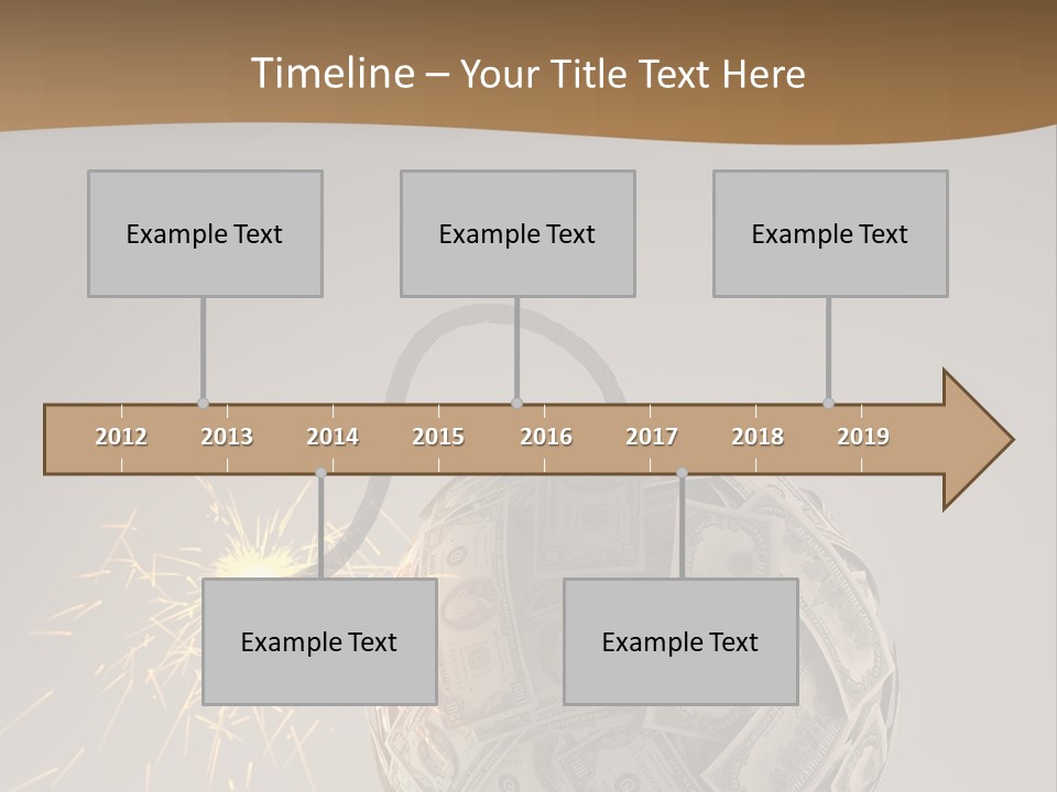 A Ball Of Money With A Sparkler On Top Of It PowerPoint Template