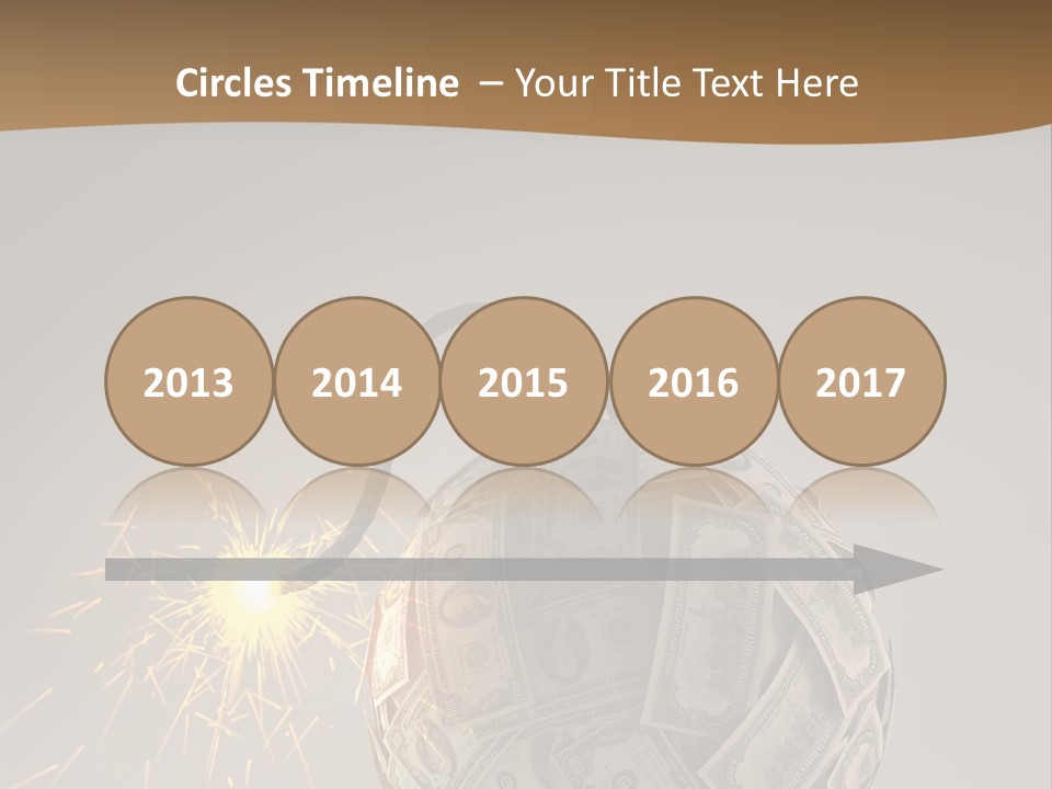 A Ball Of Money With A Sparkler On Top Of It PowerPoint Template