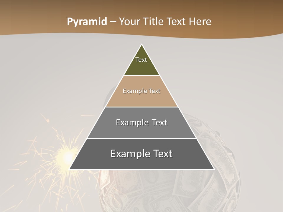 A Ball Of Money With A Sparkler On Top Of It PowerPoint Template