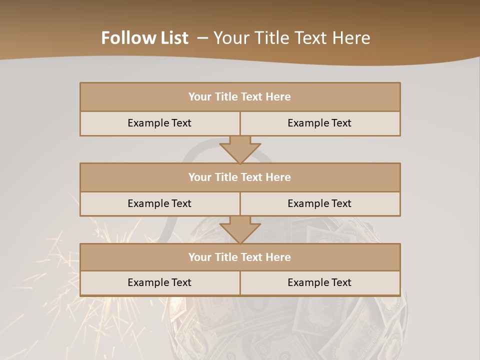 A Ball Of Money With A Sparkler On Top Of It PowerPoint Template