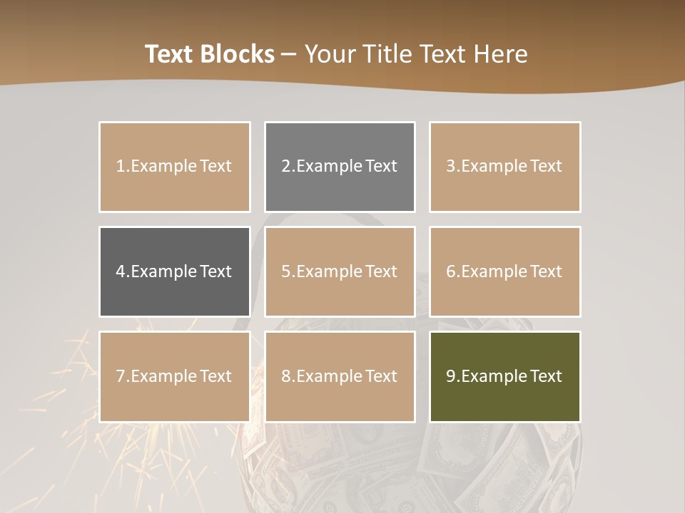 A Ball Of Money With A Sparkler On Top Of It PowerPoint Template