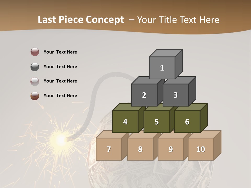 A Ball Of Money With A Sparkler On Top Of It PowerPoint Template