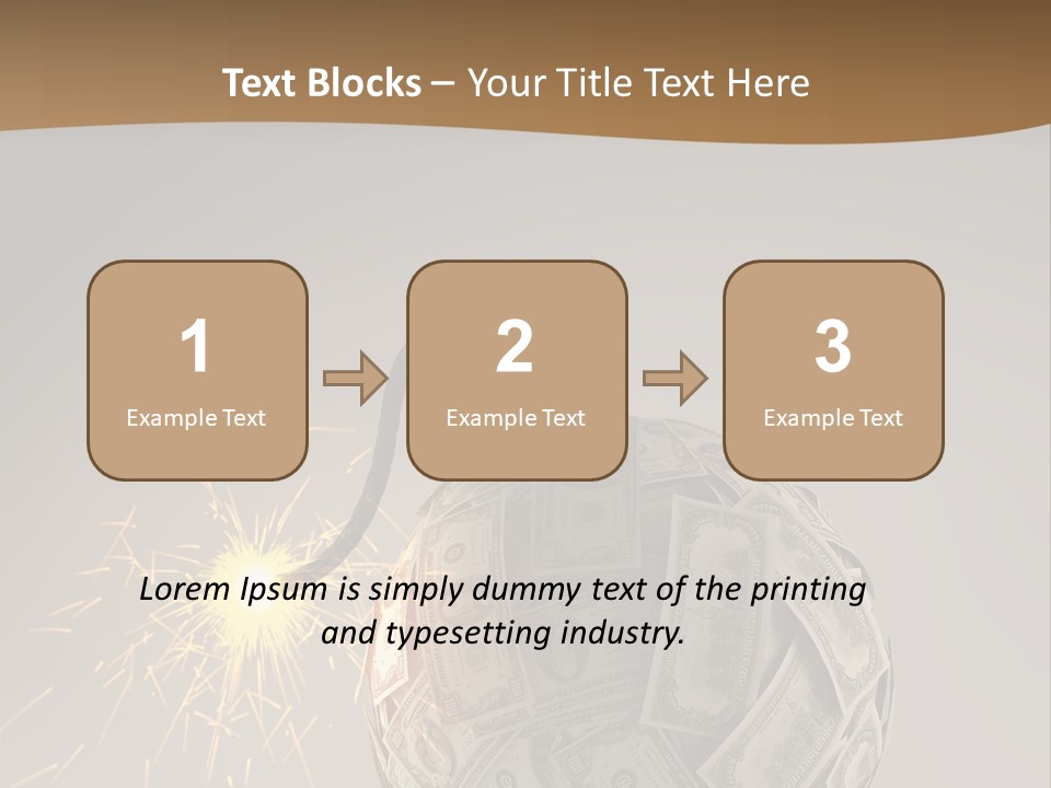 A Ball Of Money With A Sparkler On Top Of It PowerPoint Template
