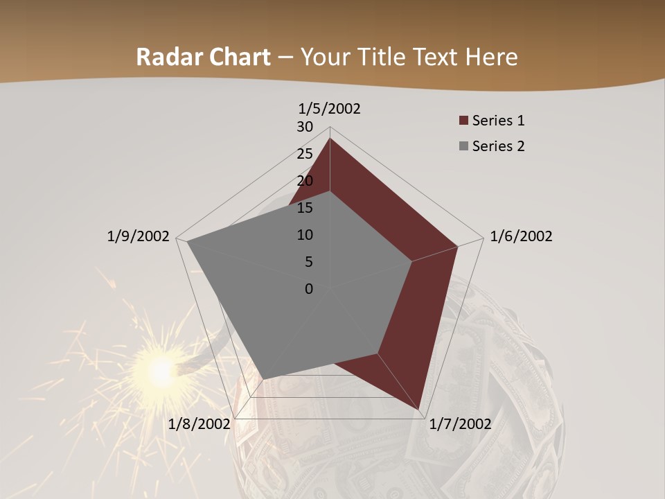 A Ball Of Money With A Sparkler On Top Of It PowerPoint Template