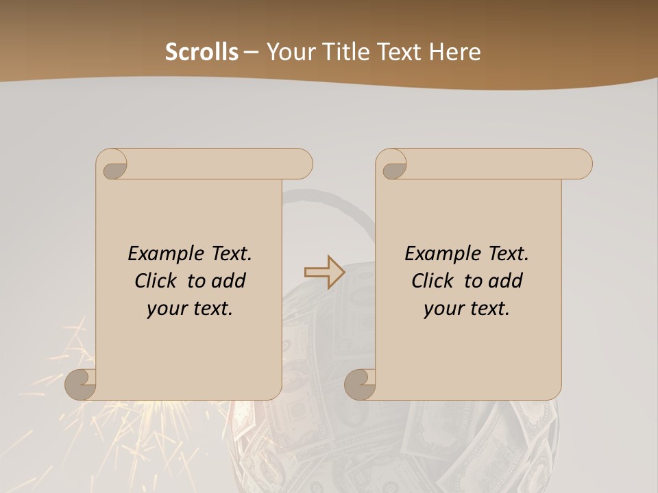 A Ball Of Money With A Sparkler On Top Of It PowerPoint Template