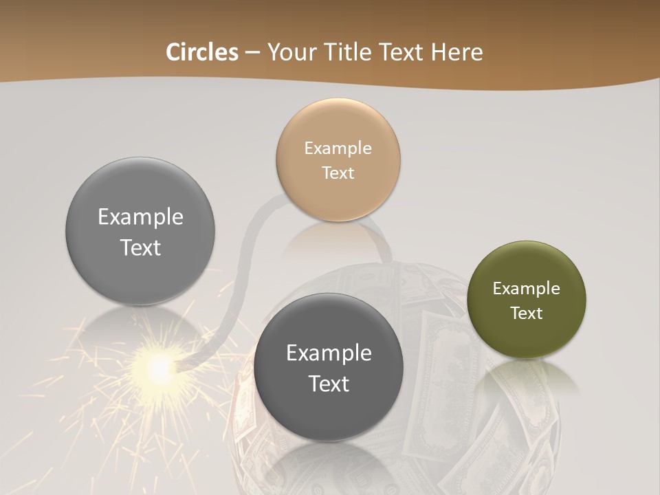 A Ball Of Money With A Sparkler On Top Of It PowerPoint Template