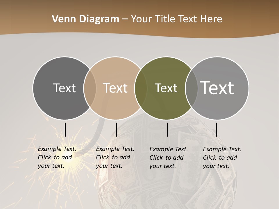 A Ball Of Money With A Sparkler On Top Of It PowerPoint Template