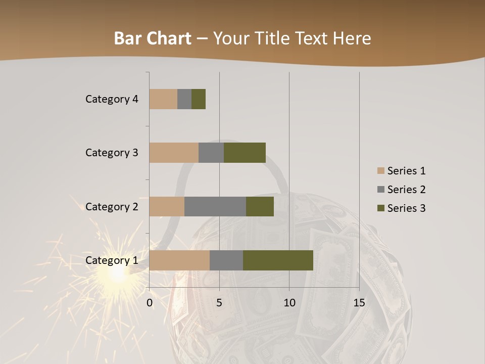 A Ball Of Money With A Sparkler On Top Of It PowerPoint Template