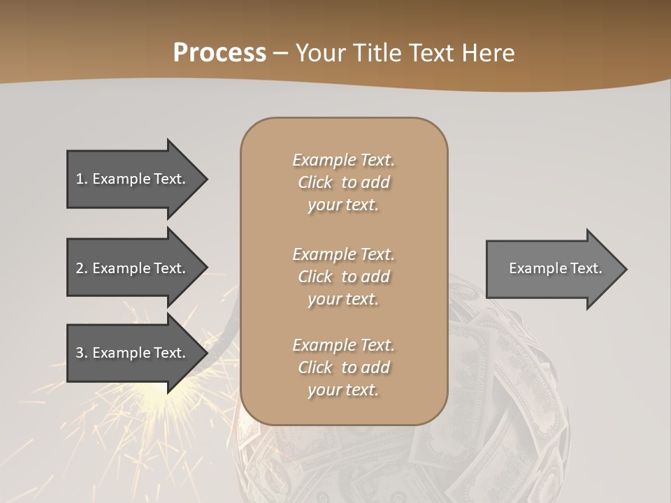 A Ball Of Money With A Sparkler On Top Of It PowerPoint Template
