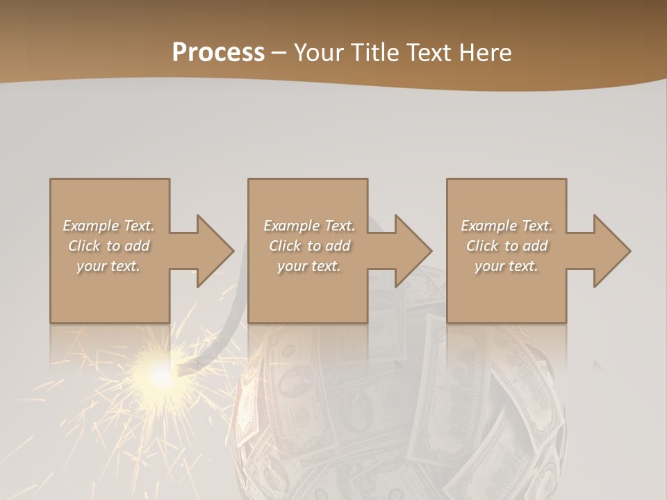 A Ball Of Money With A Sparkler On Top Of It PowerPoint Template