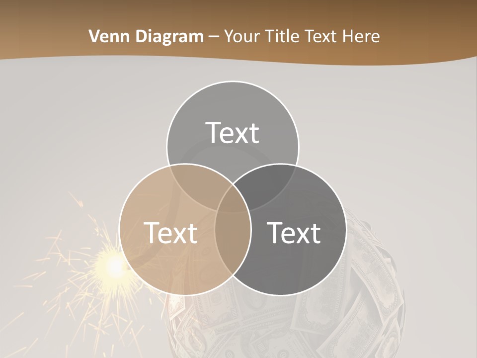 A Ball Of Money With A Sparkler On Top Of It PowerPoint Template