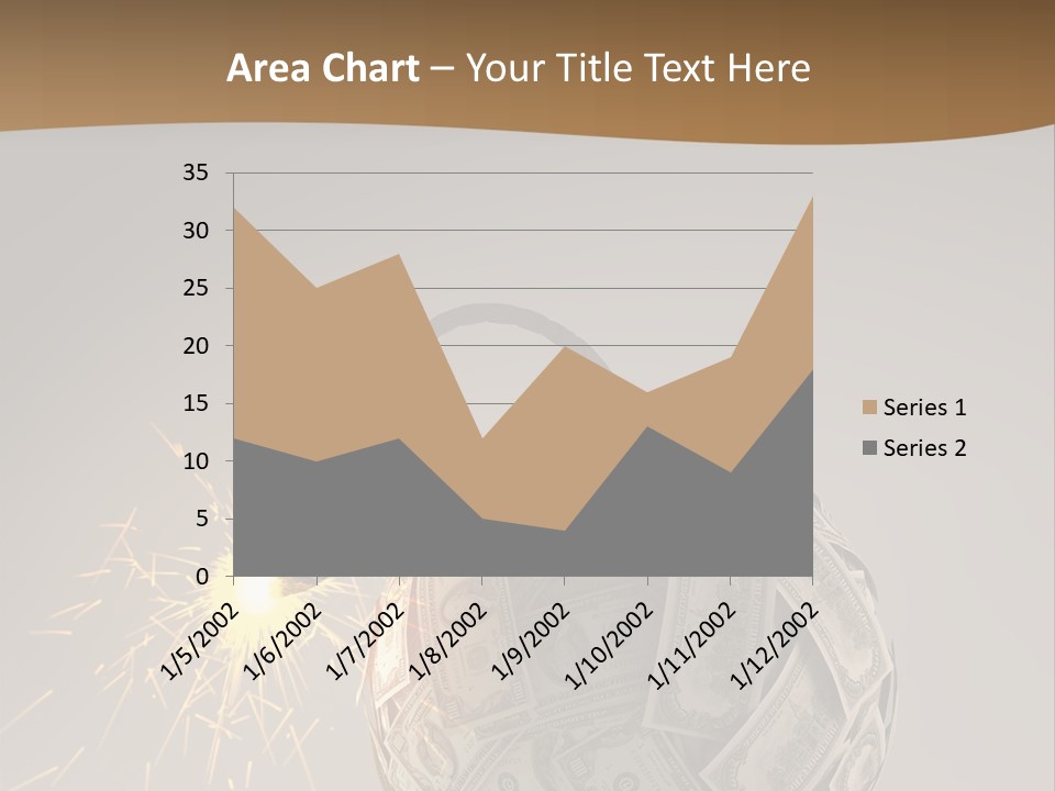 A Ball Of Money With A Sparkler On Top Of It PowerPoint Template