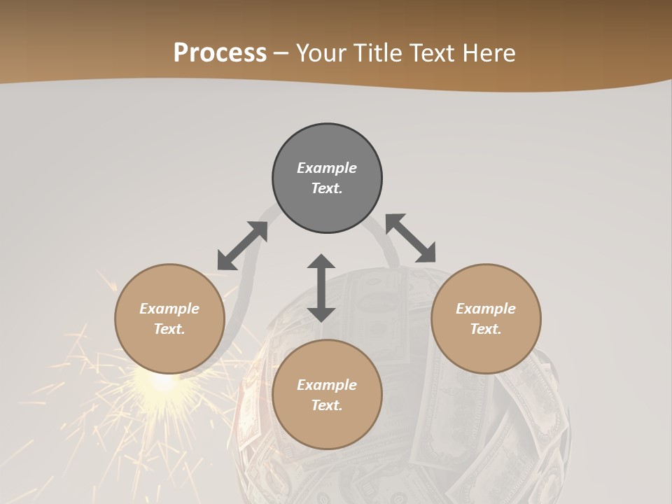 A Ball Of Money With A Sparkler On Top Of It PowerPoint Template