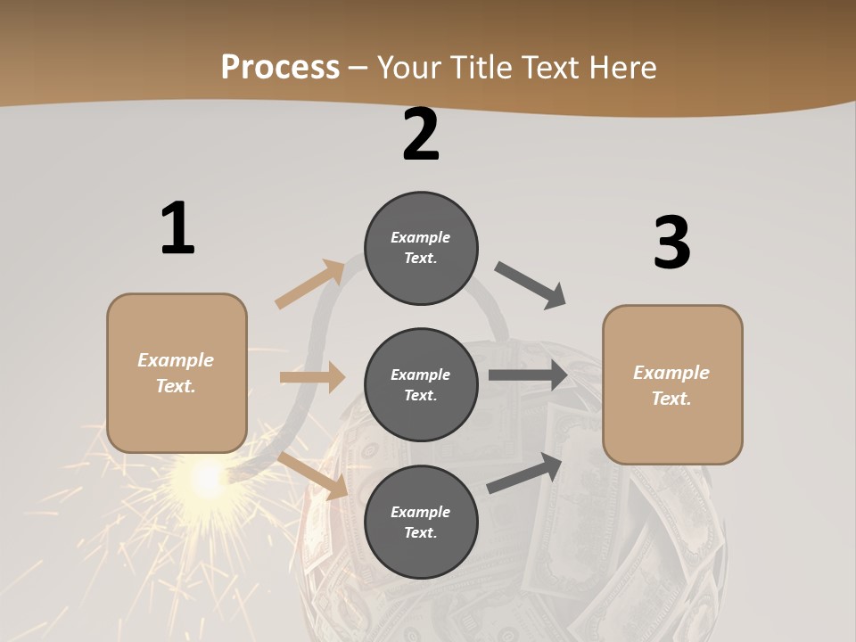 A Ball Of Money With A Sparkler On Top Of It PowerPoint Template