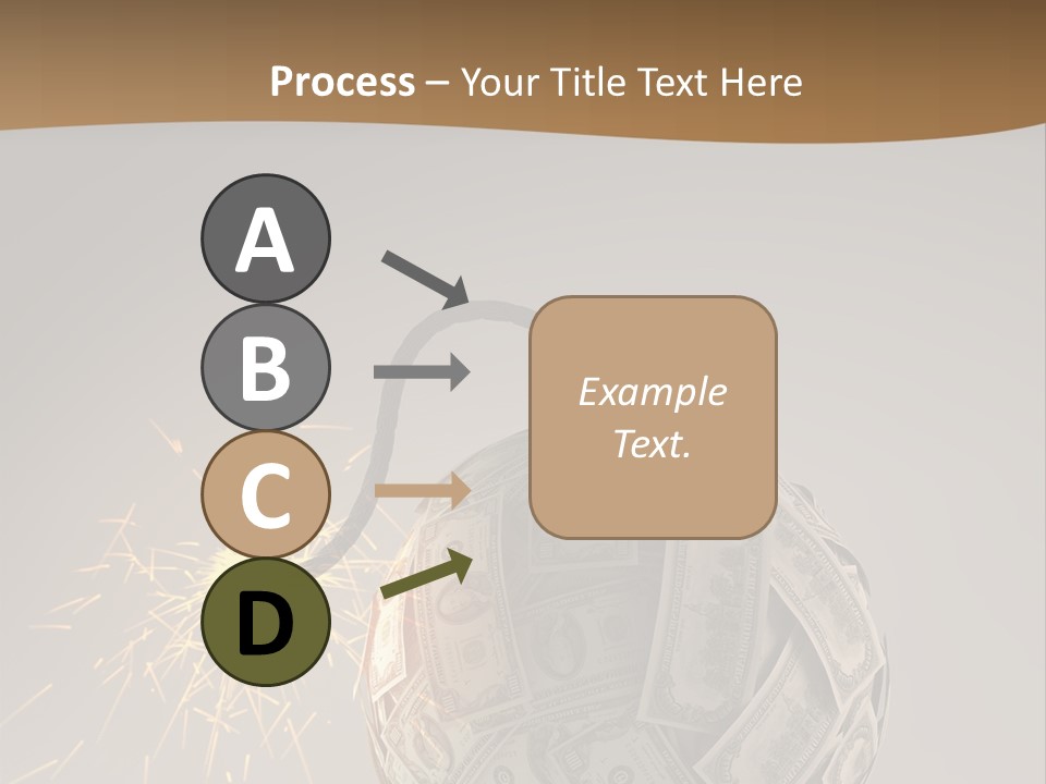 A Ball Of Money With A Sparkler On Top Of It PowerPoint Template