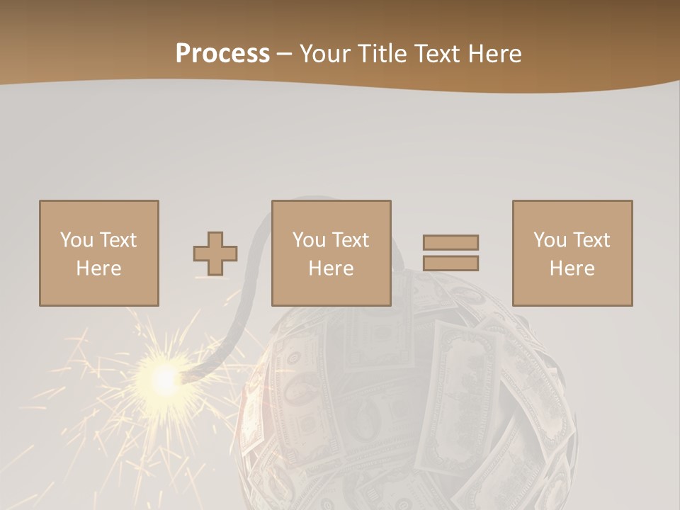 A Ball Of Money With A Sparkler On Top Of It PowerPoint Template
