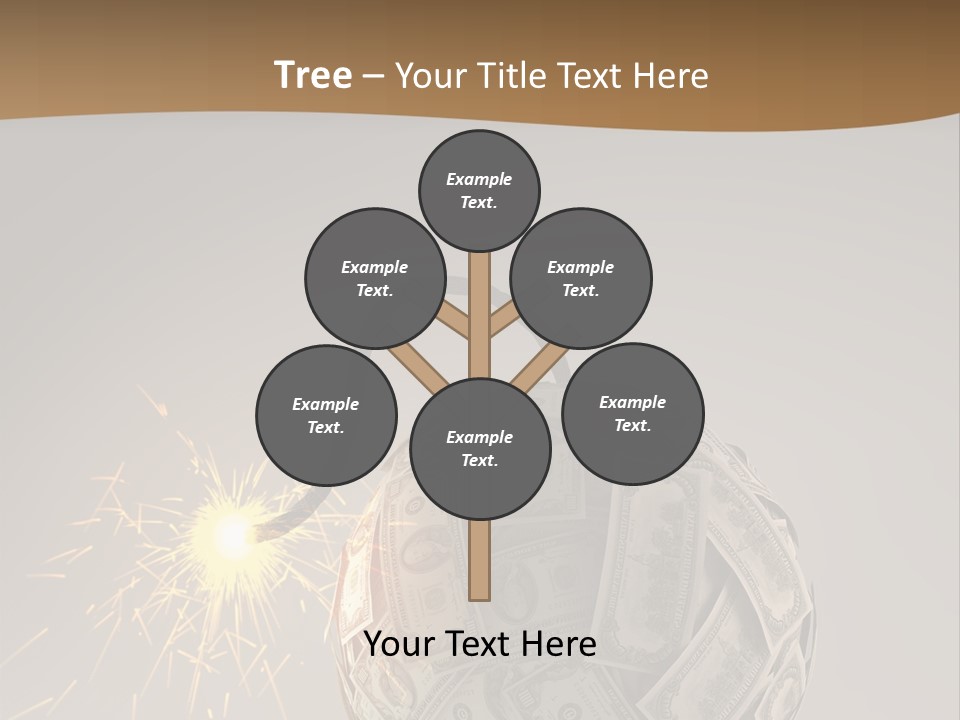 A Ball Of Money With A Sparkler On Top Of It PowerPoint Template