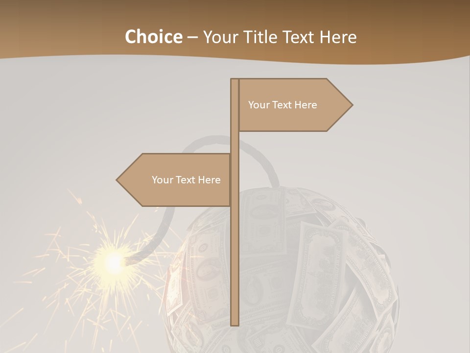 A Ball Of Money With A Sparkler On Top Of It PowerPoint Template