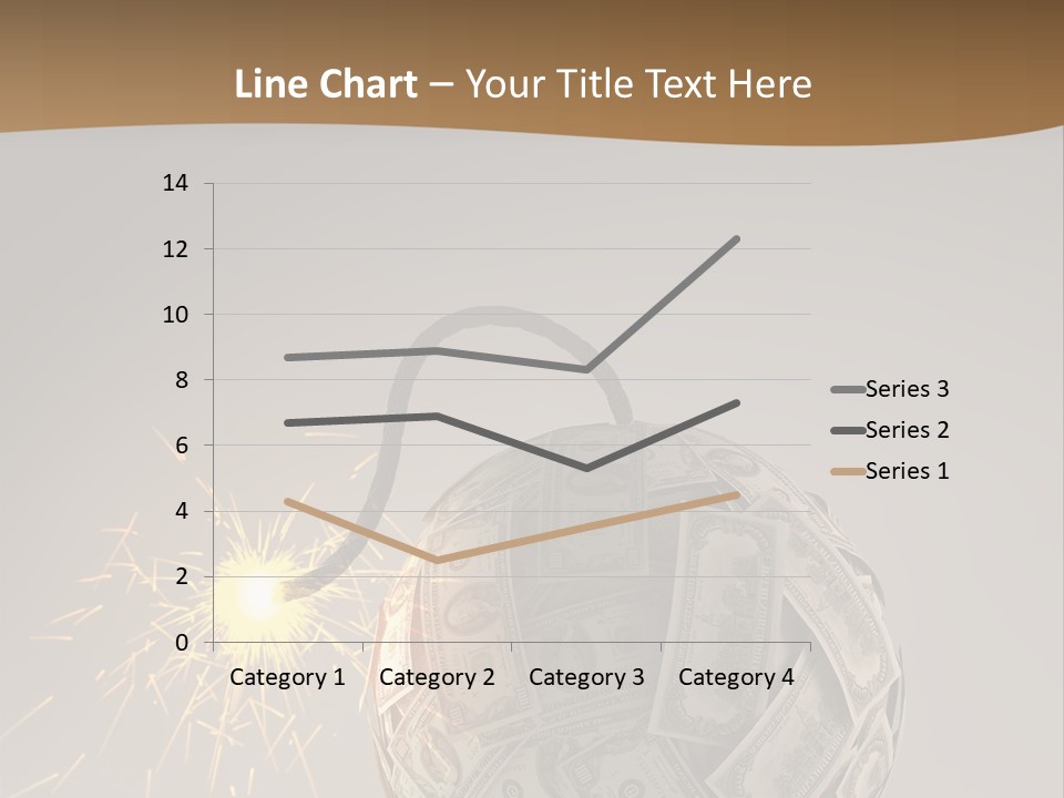 A Ball Of Money With A Sparkler On Top Of It PowerPoint Template