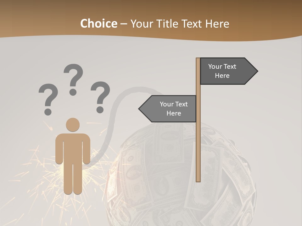 A Ball Of Money With A Sparkler On Top Of It PowerPoint Template