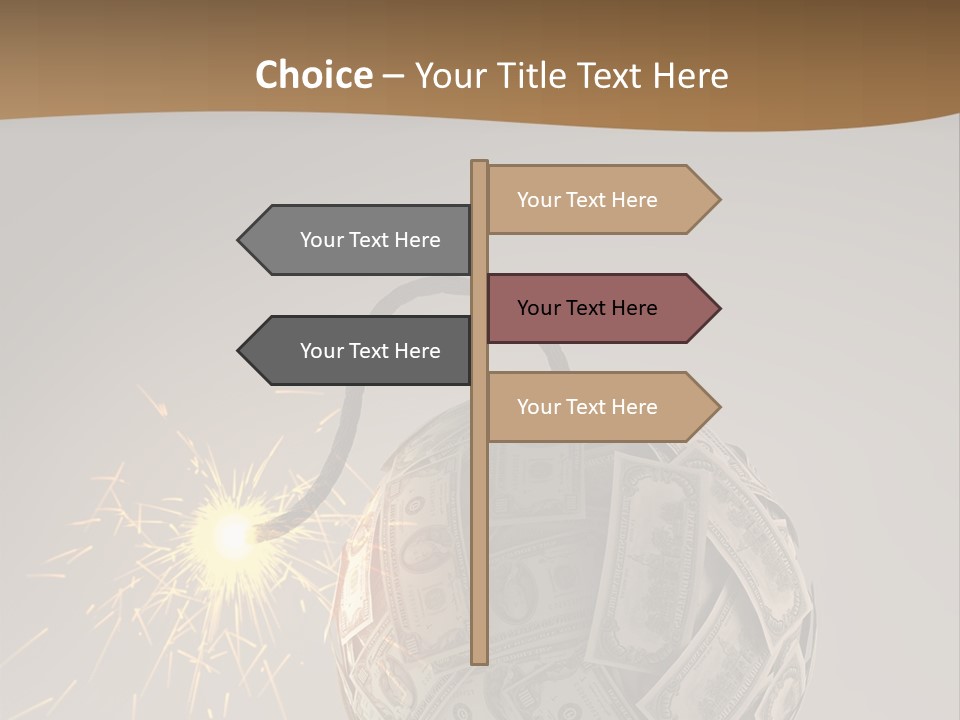 A Ball Of Money With A Sparkler On Top Of It PowerPoint Template
